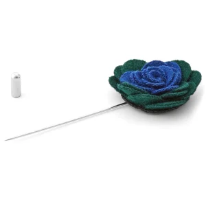 Warren Asher Boutonnière à Fleur Douce Verte Et Bleu Royal 8