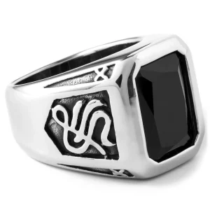 Fort Tempus Bague En Acier Dynastie Noire 9