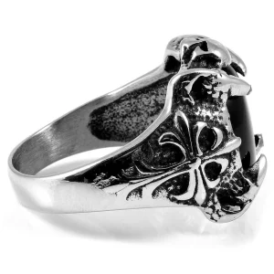 SteelCZ Bague En Acier Black Eye Skeleton Key 8