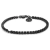 Lucleon Amager | Bracelet En Acier Inoxydable Noir Avec Zircones Noires 19