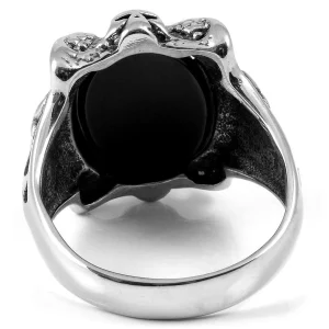 SteelCZ Bague En Acier Black Eye Skeleton Key 12