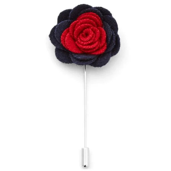 Warren Asher Boutonnière à Fleur Douce Rouge Et Noire 1