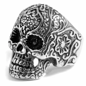 SteelCZ Bague Acier Tête De Mort 12