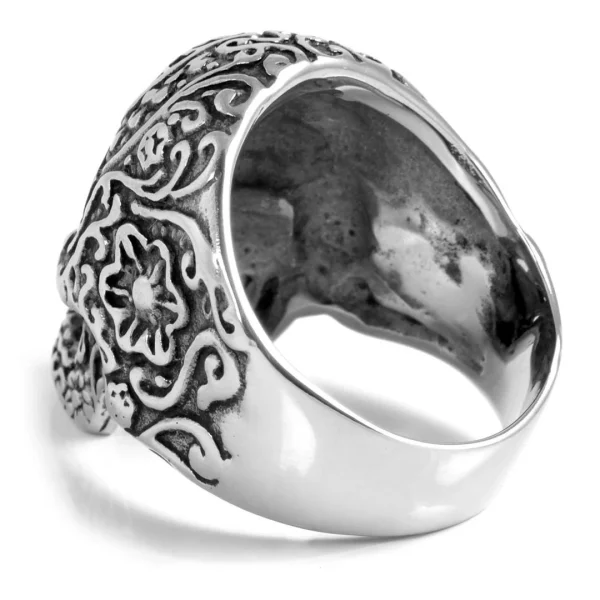 SteelCZ Bague Acier Tête De Mort 1