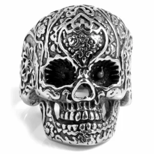 SteelCZ Bague Acier Tête De Mort 10