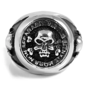 SteelCZ Bague En Acier Pirate Life 7