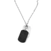 Fort Tempus Collier Noir Avec Plaque Noir Brillant 16