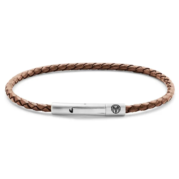 Lucleon Bracelet Collins En Cuir Brun Clair – 3 Mm 1