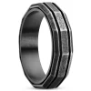 Lucleon Bague En Acier Noir Vintage Pearce Recta 22