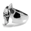 SteelCZ Bague En Acier Tête De Mort Batsword 13