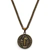 Lucleon Sanctus | Collier Doré Vintage Avec Médaille De Saint-Benoît 20