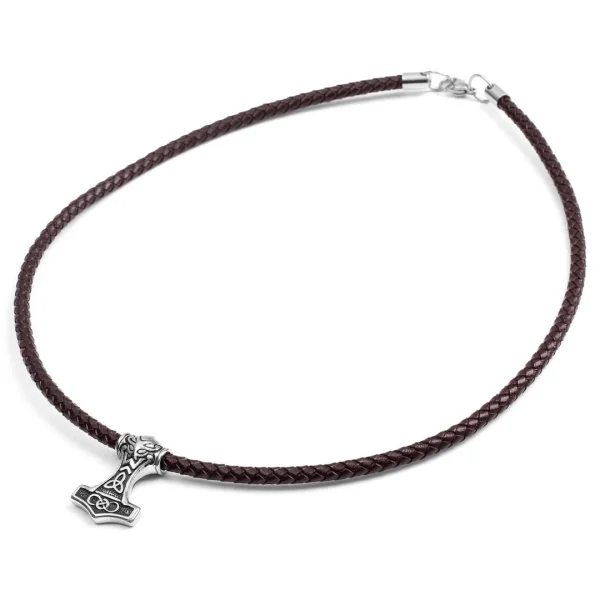 Fort Tempus Collier En Cuir Marron Et Pendentif Celtique Double Face 7