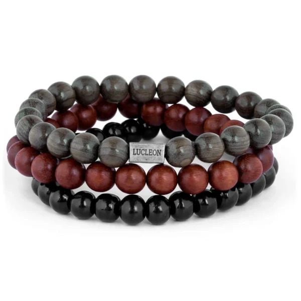 Lucleon Trio De Bracelets Miro En Perles De Bois 1