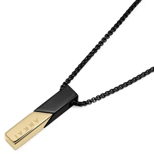 Arkai Collier Rico à Pendentif Noir Et Doré 14