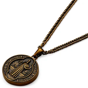 Lucleon Sanctus | Collier Doré Vintage Avec Médaille De Saint-Benoît 16