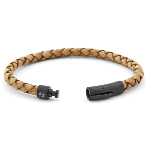 Lucleon Bracelet En Cuir Marron Clair Et Noir 3