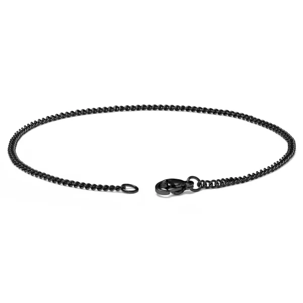 Lucleon Bracelet Chaîne à Mailles Noires – 2 Mm 5