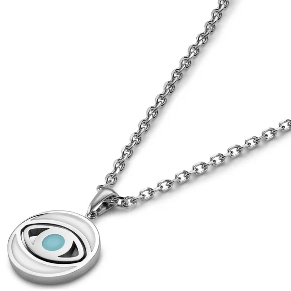 Waykins Evil Eye | Chaîne Argentée Avec Pendentif Rotatif 3