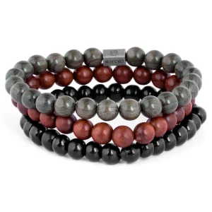 Lucleon Trio De Bracelets Miro En Perles De Bois 18