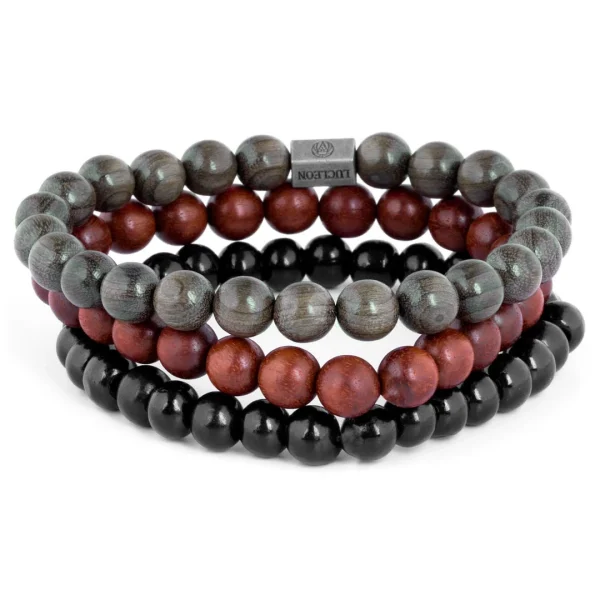 Lucleon Trio De Bracelets Miro En Perles De Bois 7