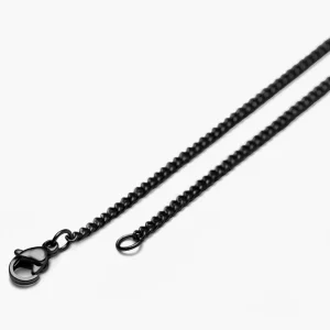 Lucleon Bracelet Chaîne à Mailles Noires – 2 Mm 10