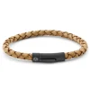 Lucleon Bracelet En Cuir Marron Clair Et Noir 22