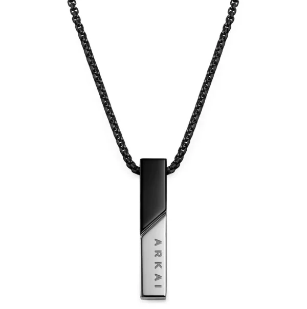 Arkai Collier Rico à Pendentif Noir Et Argenté 1