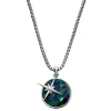 Arkai Atlas | Collier Argenté à Pendentif étoile Polaire Et Pierre D’azurite Et Malachite 20