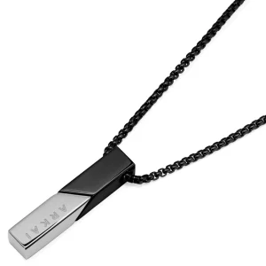 Arkai Collier Rico à Pendentif Noir Et Argenté 14