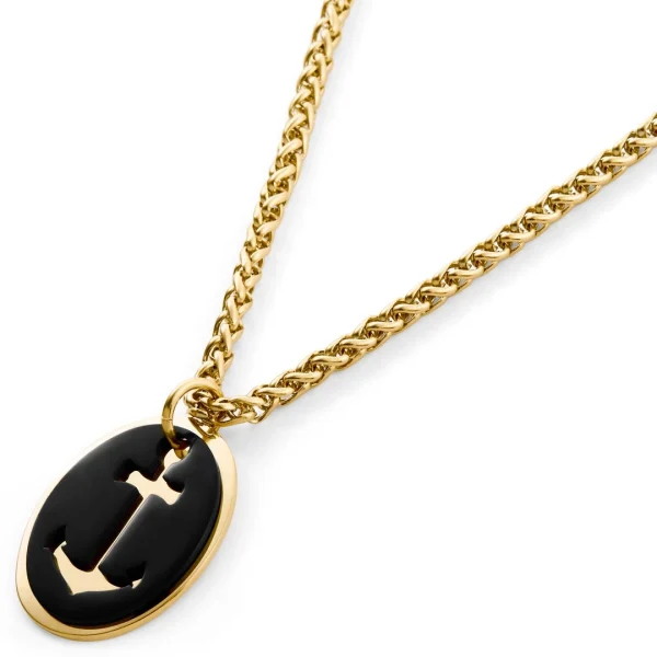 Lucleon Collier Tadd à Double Pendentif Noir Et Doré 3