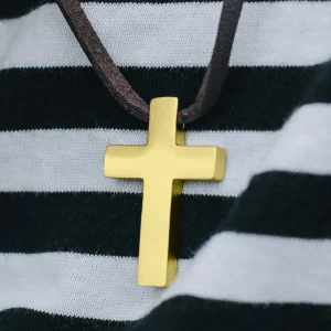 Lucleon Collier En Cuir à Pendentif Doré Le Fils 18