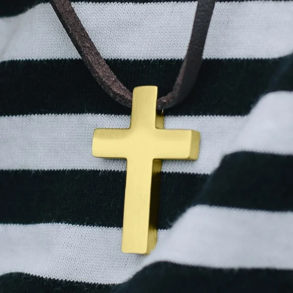 Lucleon Collier En Cuir à Pendentif Doré Le Fils 7