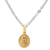 Fort Tempus Collier Et Pendentif Coeur Immaculé De Marie Doré 20