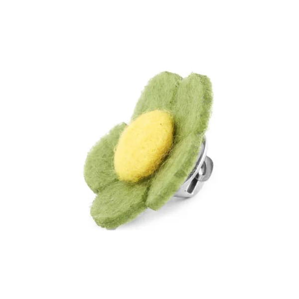 Warren Asher Broche Pour Homme à Fleur Verte Et Jaune 3