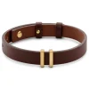 Lucleon Nomen | Bracelet En Cuir Noir Et Marron Avec Finitions En Métal Doré 20