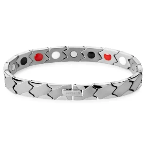 Lucleon Bracelet Magnétique Asymétrique En Titane Argenté 12