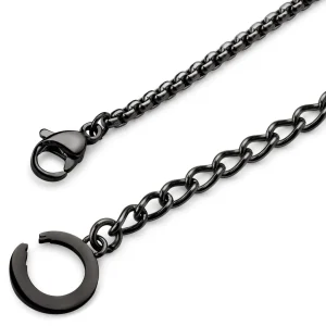 Otsu Egan | Collier à Maille Vénitienne Avec Pendentif Ours En Peluche En Acier Inoxydable Gris Anthracite 12