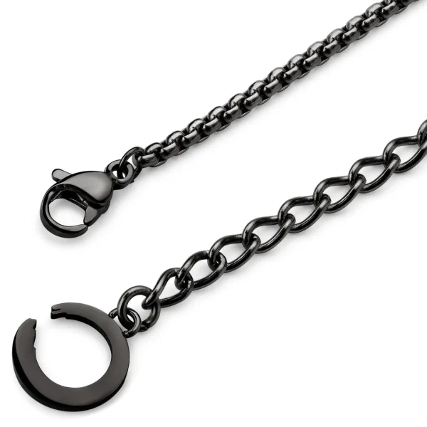 Otsu Egan | Collier à Maille Vénitienne Avec Pendentif Ours En Peluche En Acier Inoxydable Gris Anthracite 4