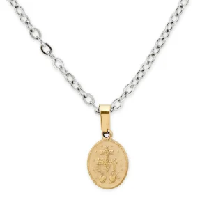 Fort Tempus Collier Et Pendentif Coeur Immaculé De Marie Doré 9