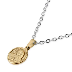 Fort Tempus Collier Et Pendentif Coeur Immaculé De Marie Doré 11