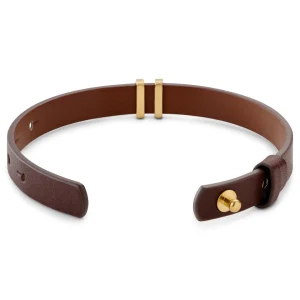 Lucleon Nomen | Bracelet En Cuir Noir Et Marron Avec Finitions En Métal Doré 11