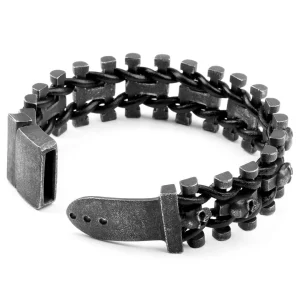 Fort Tempus Bracelet Biker En Acier Chirurgical à Chaîne Sertie De Crânes 8