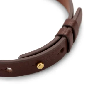 Lucleon Nomen | Bracelet En Cuir Noir Et Marron Avec Finitions En Métal Doré 13