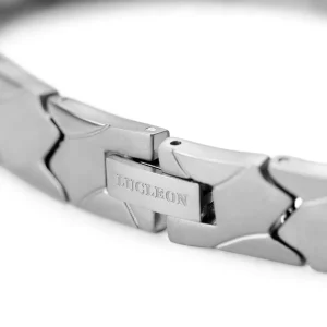 Lucleon Bracelet Magnétique Asymétrique En Titane Argenté 14