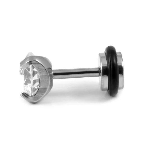 Fort Tempus Clou D’oreille Rond 6mm Avec Zircone Cubique 3