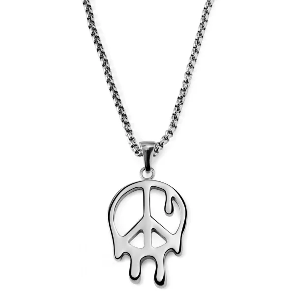 Otsu Fahrenheit | Collier à Pendentif En Métal Argenté Peace & Love 1