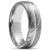 Lucleon Fortis | Bague En Acier Damas Et Titane à Double Liseré Argenté – 7 Mm 22