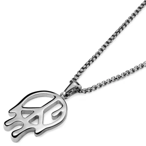 Otsu Fahrenheit | Collier à Pendentif En Métal Argenté Peace & Love 14