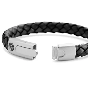 Lucleon Bracelet Bolo Massif En Cuir Noir Uni 10