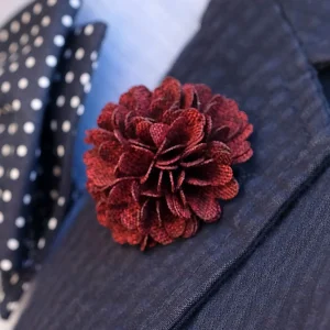 Warren Asher Boutonnière à Fleur Rouge 18